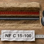 Gaine electrique enterree dans une tranchée : 65 cm, 30 cm, bon diamètre