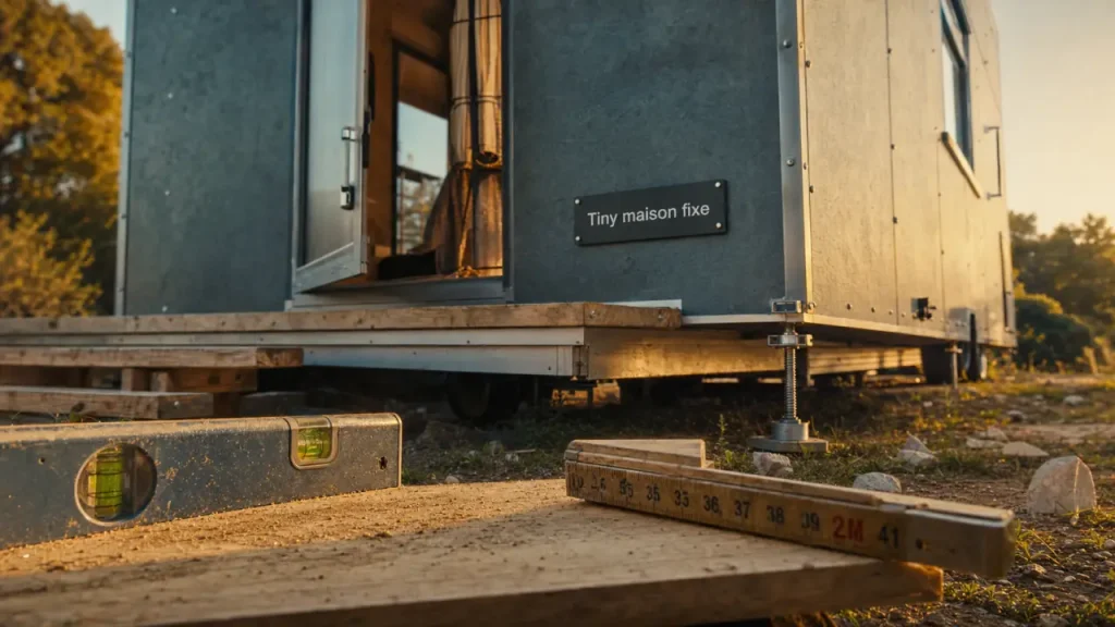 Tiny house fixe posée au sol, stabilité et nivellement