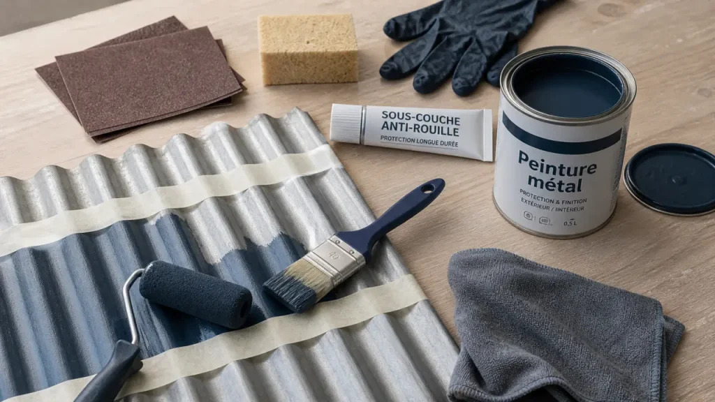 Peinture bac acier : préparation anti-rouille, sous-couche et dégraissage