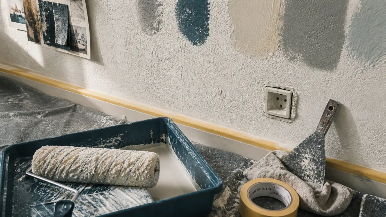 Peinture pour crepis interieur sur mur texturé, rouleau et sous-couche