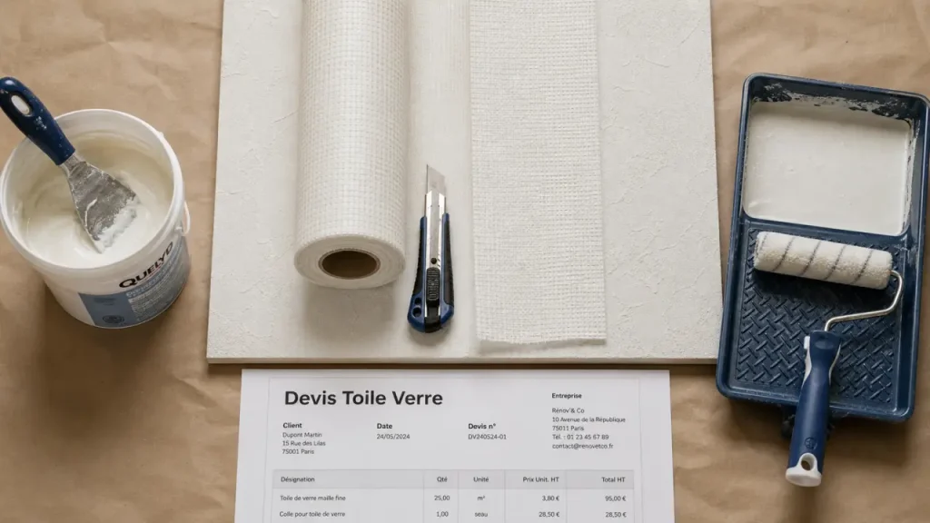 Prix m2 toile de verre : coûts selon grammage, peinture et état du mur