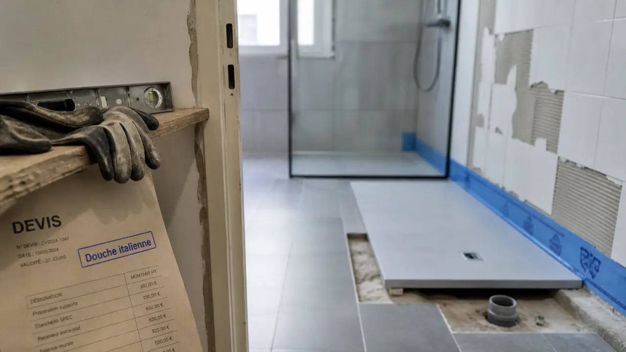 Remplacer une baignoire par douche italienne : pose chantier, étanchéité et évacuation