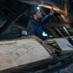 Rénovation charpente bois : diagnostic d’une poutre de charpente fendue et humidité