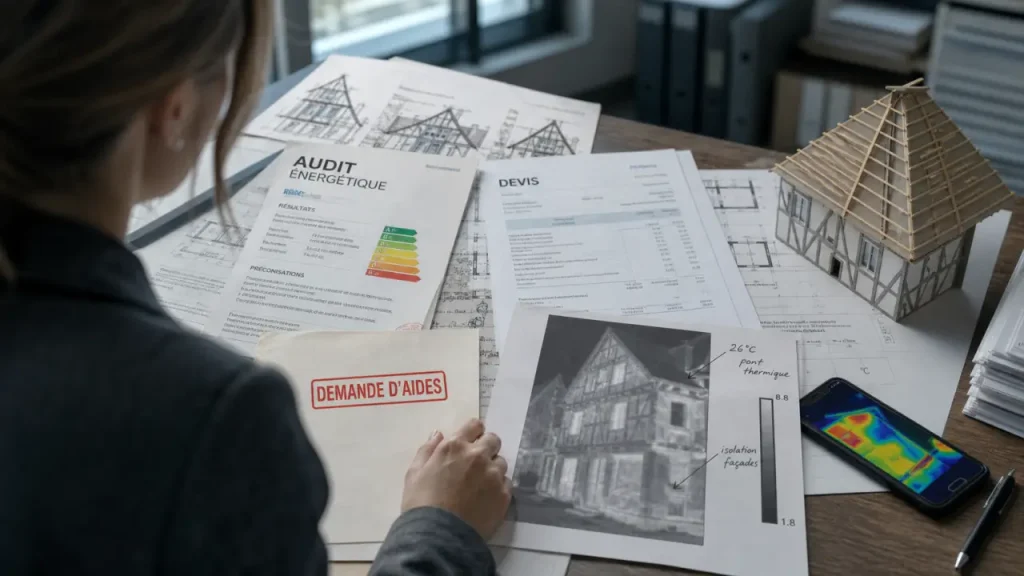 Rénovation thermique colmar : dossier aides RGE et audit énergétique au bureau
