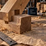 Détail charpente bois : entailles et assemblages qui limitent les déformations