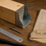 Sabot charpentier acier galvanisé sur solive, clouage