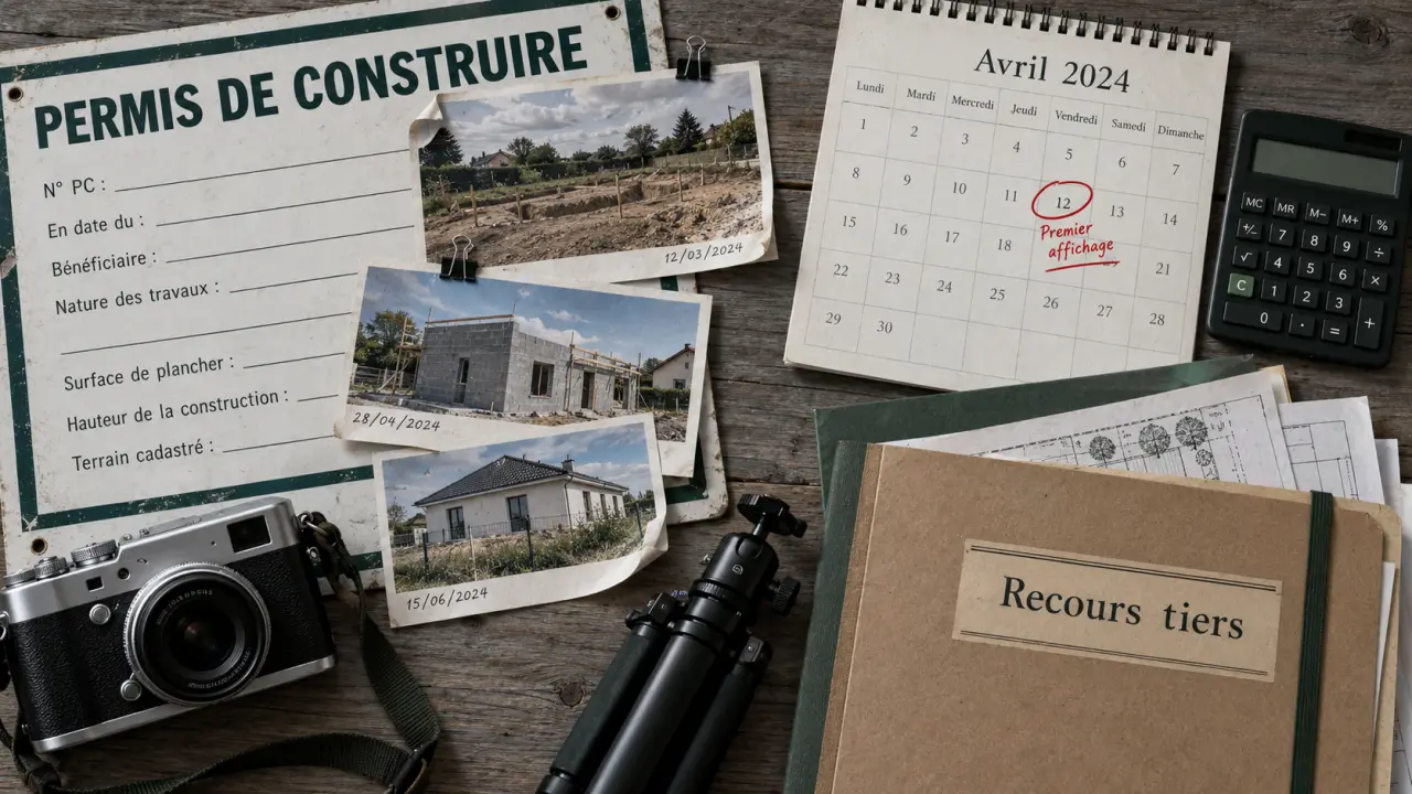 Délai recours permis de construire : affichage régulier