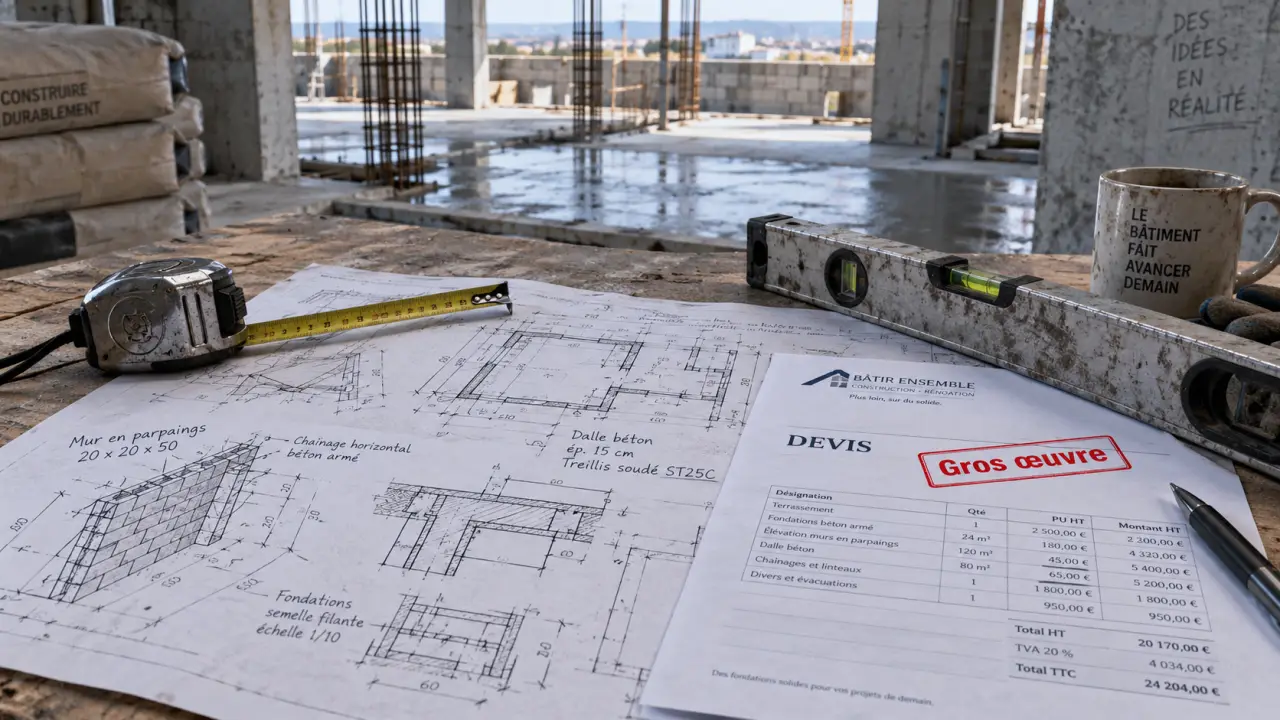 Prix maçonnerie maison 100m2, gros œuvre chantier